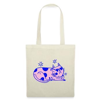 Stylische Katze – Relaxed Retro Vibes - Stoffbeutel - Rot - Vorne