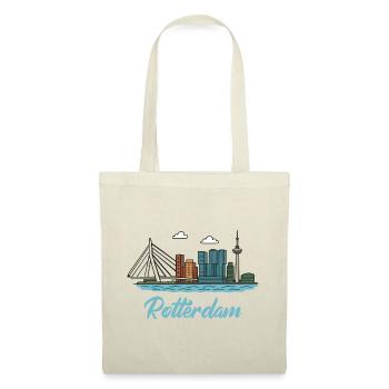 Stadtsilhouette von Rotterdam im Dockland-Stil - Stoffbeutel - Rot - Vorne