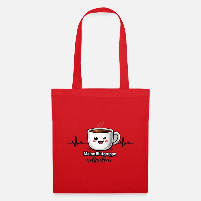 Meine Blutgruppe Arabica-Kaffeetrinker Spruch - Stoffbeutel - Rot