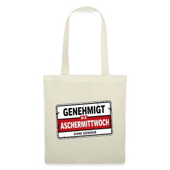 Genehmigt bis Aschermittwoch Satire - Stoffbeutel - Rot - Vorne