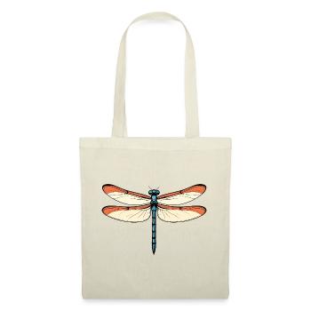 Blue-orange dragon dragonfly - Tote Bag - red - Front