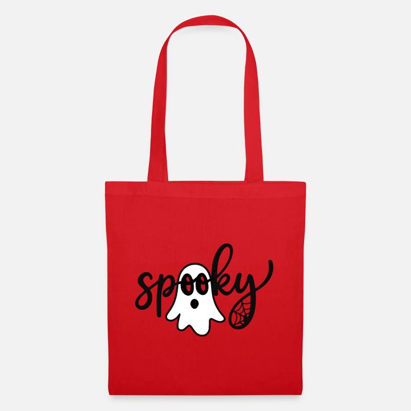 Spooky Ghost – Lustiger Halloween Geist  - Stoffbeutel - Rot