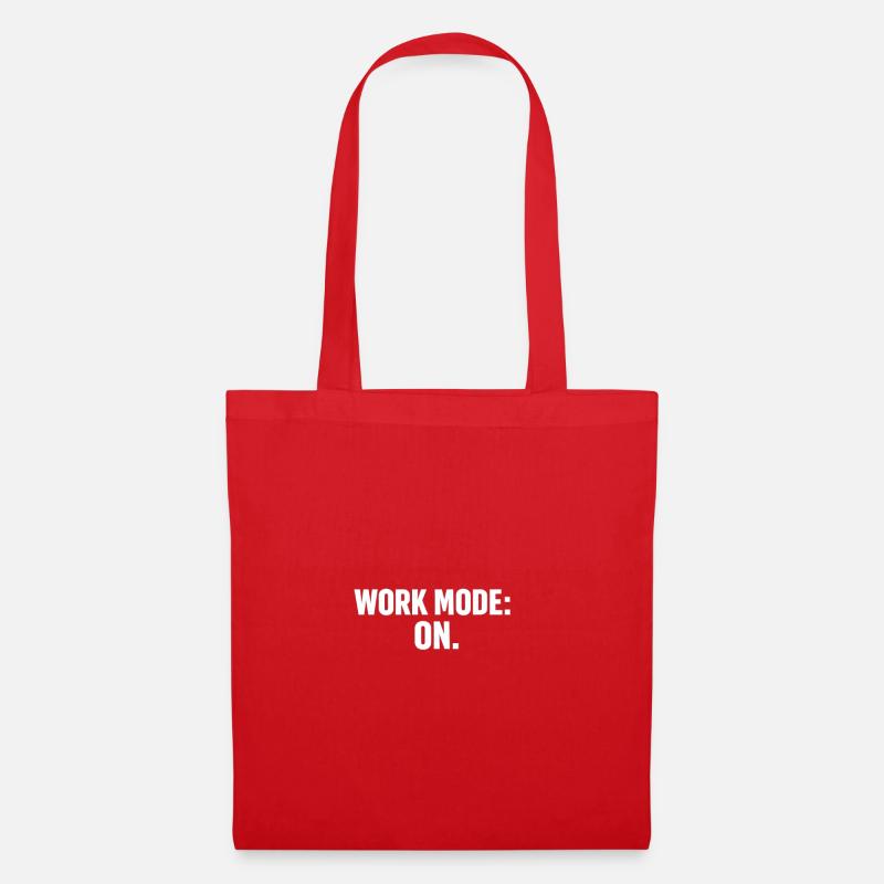 Working Mode On: Strong Typography - Tote Bag - red