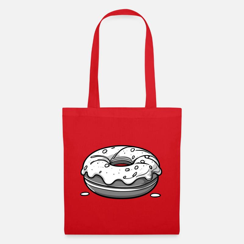 Donut - black - Tote Bag - red