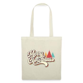 Retro Merry Christmas Rainbow Script - Tote Bag - red - Front