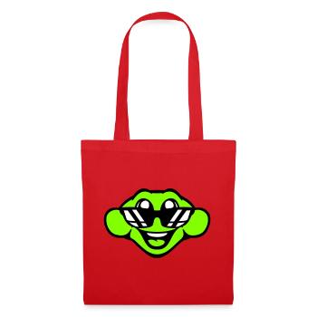 grenouille crapaud cool lunettes de soleil rire heureux mignon - Sac en tissu - rouge - Devant