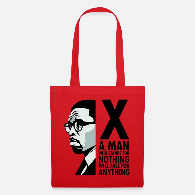 Malcolm X - Ein Mann, der für nichts steht, wird fallen - Stoffbeutel - Rot