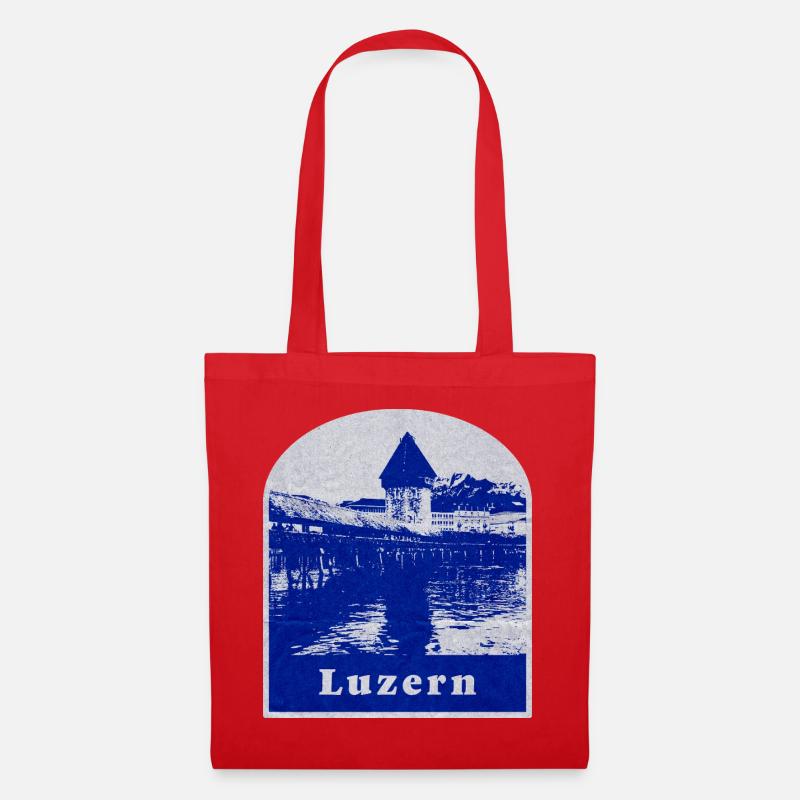Luzern Schweiz - Stoffbeutel - Rot