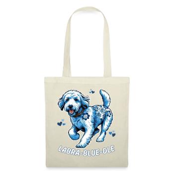 Labradoodle chien hollandais Delft bleu accents floraux - Sac en tissu -  - Devant