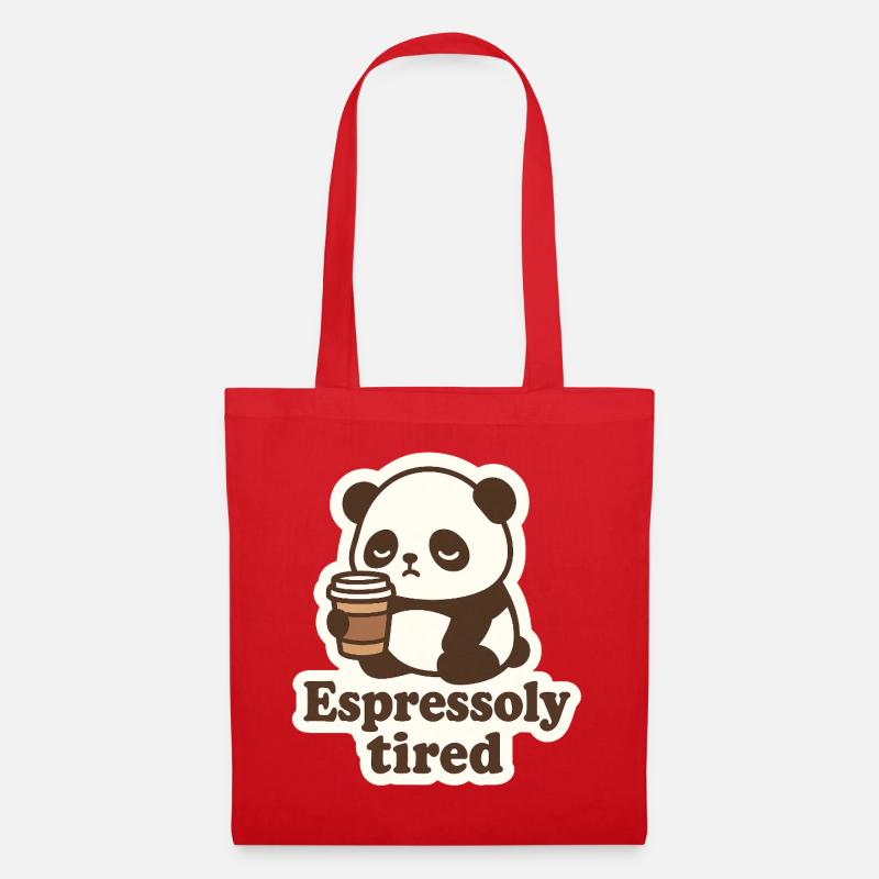 Espressoly Tired Panda - Tote Bag - red