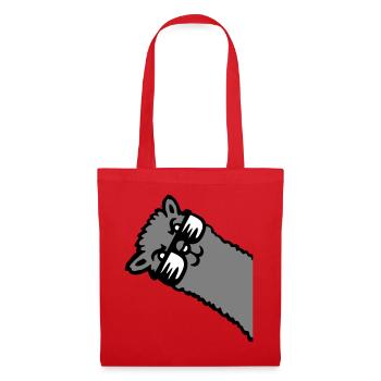 Llama Alpaca Head Sunglasses Cool Gray Funny Cute - Tote Bag - red - Front
