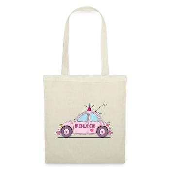 Polizeiauto Police Rosa - Stoffbeutel - Rot - Vorne