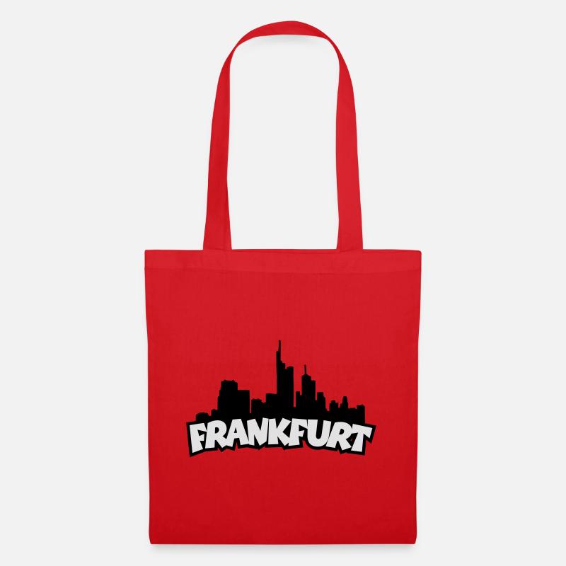 Francfort Skyline (Noir / Blanc) - Sac en tissu - rouge