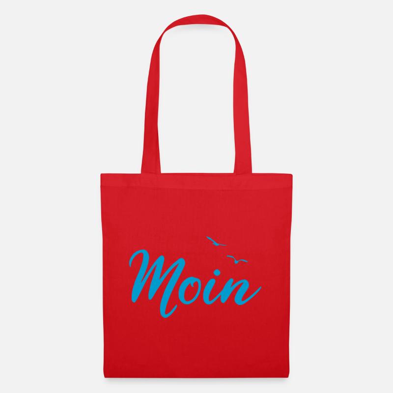 Moin - Spruch Design Geschenk - Stoffbeutel - Rot