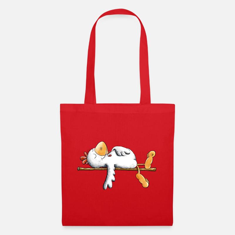 Lazy chicken I Lazy I Sleep - Tote Bag - red