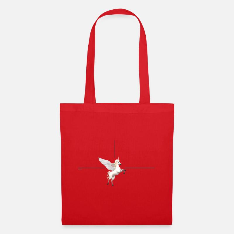 Licorne ailée devant des lignes rouges - Sac en tissu - rouge