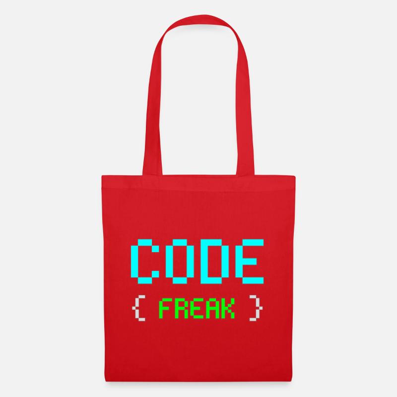 T-shirt néon Pixel Code Freak - Sac en tissu - rouge