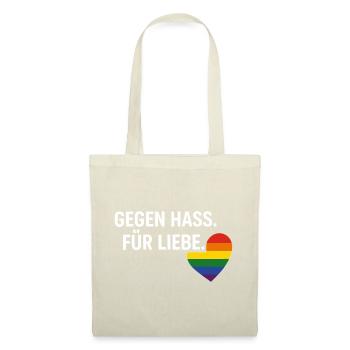 Pride Geschenk Gegen Hass Für Liebe Fans - Stoffbeutel - Rot - Vorne