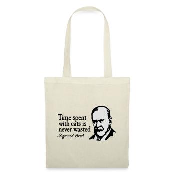 Time spent with cats is never Sigmund Freud - Tote Bag - red - Front