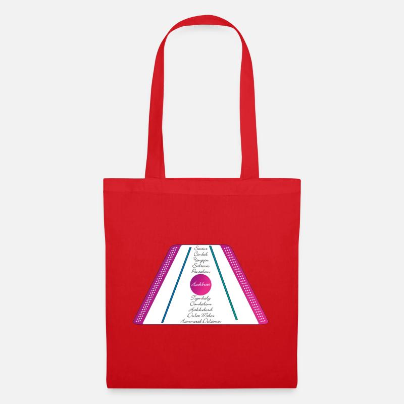 Hackbrett lila pink petrol gruen2 - Stoffbeutel - Rot