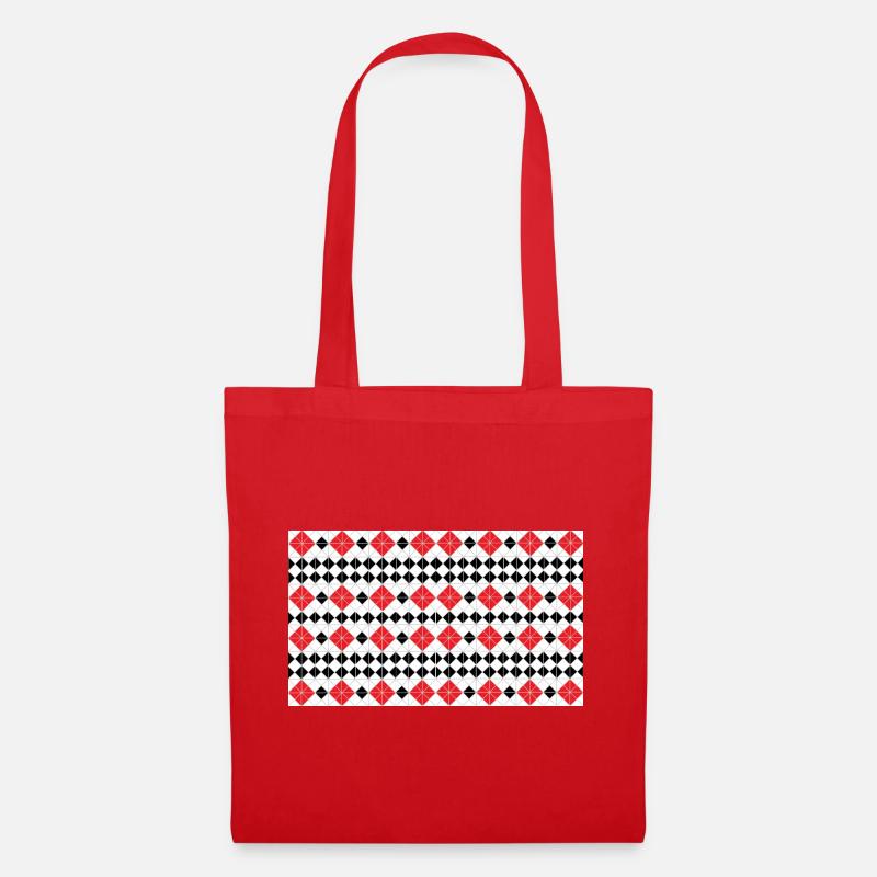 Geometric Red Diamond Stripes - Tote Bag - red