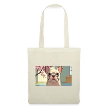 Bouledogue mignon dans un style animé - Sac en tissu - rouge - Devant