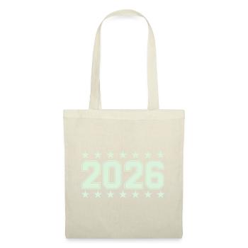 2026 Retro Blockschrift mit Sternen - Stoffbeutel - Rot - Vorne