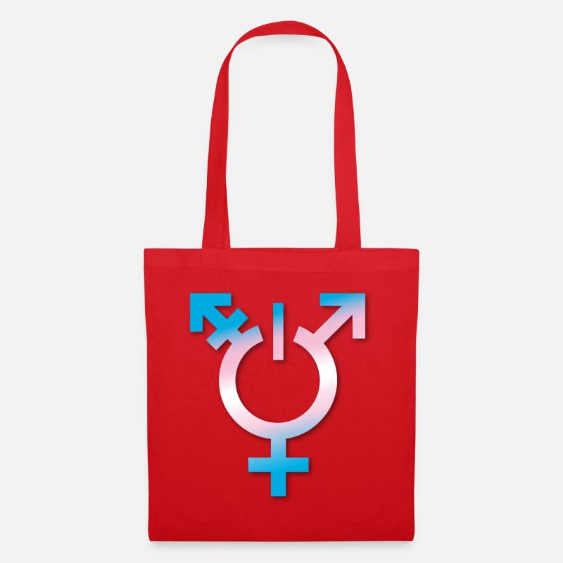 transgender flagge trans LBGTQ queer ON coming out - Stoffbeutel - Rot