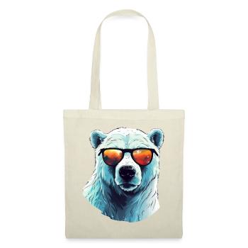 Cooler Eisbär mit Sonnenbrille - Stoffbeutel -  - Vorne