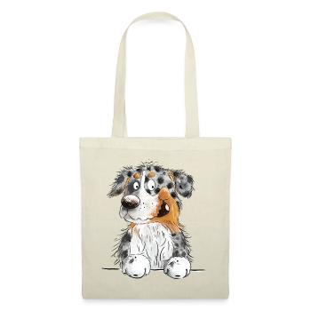 Funny Australian Shepherd Blue Merle - Tote Bag - red - Front