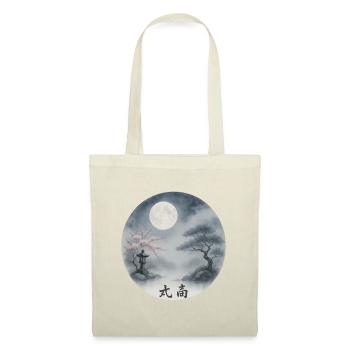 Moonlit Night Zen Ukiyoe Landscape - Tote Bag - red - Front
