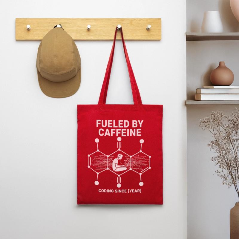 Fueled by Caffeine Coding Shirt | Programmierer Stoffbeutel