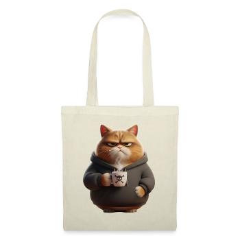 Grimmige Katze Kaffee Morgenmuffel - Stoffbeutel - Rot - Vorne