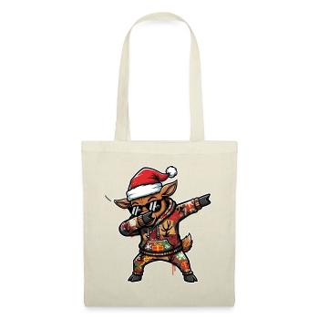 Dab Rentier Streetart Wintermotiv Dabbing XMAS - Stoffbeutel - Rot - Vorne