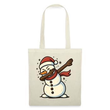 Dabbing Schneemann - Stoffbeutel - Rot - Vorne