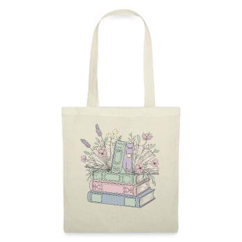 Vintage Stack of Books with Flowers for Book Lovers - Tote Bag - red - Front