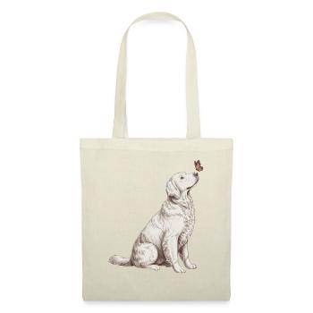 Golden Retriever Butterfly Motif - Tote Bag - red - Front