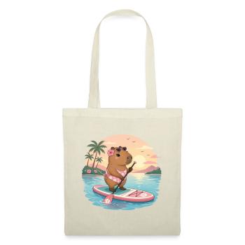 Capybara - Pagaie debout - personnalisable - Sac en tissu - rouge - Devant