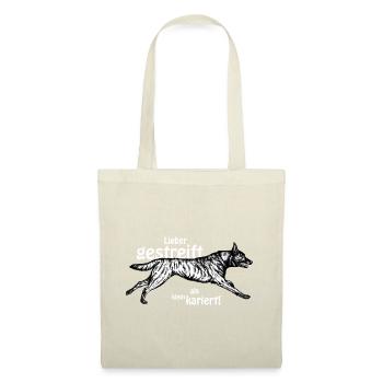 Better striped than small-minded - white - Tote Bag - red - Front