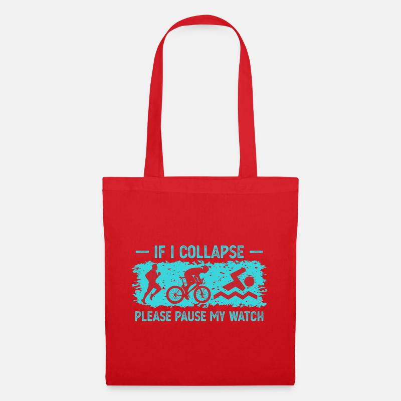 If I Collapse Please Pause My Watch - Tote Bag - red