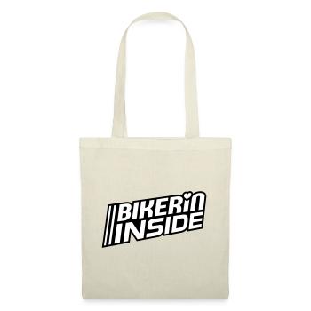 Bikerin à l’intérieur des lettres (les couleurs peuvent être modifiées) - Sac en tissu - rouge - Devant