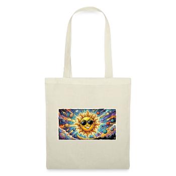 Soleil avec des lunettes de soleil dans le cosmos - Sac en tissu - rouge - Devant