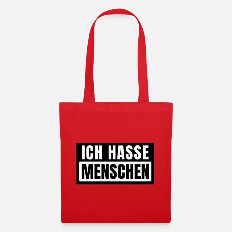Menschen Hassen Modus Ehrlich und Sarkastisch - Stoffbeutel - Rot