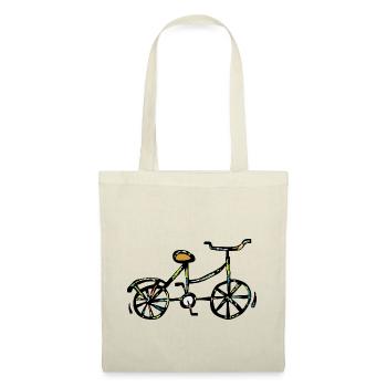 Dessin abstrait de vélo coloré - Sac en tissu - rouge - Devant
