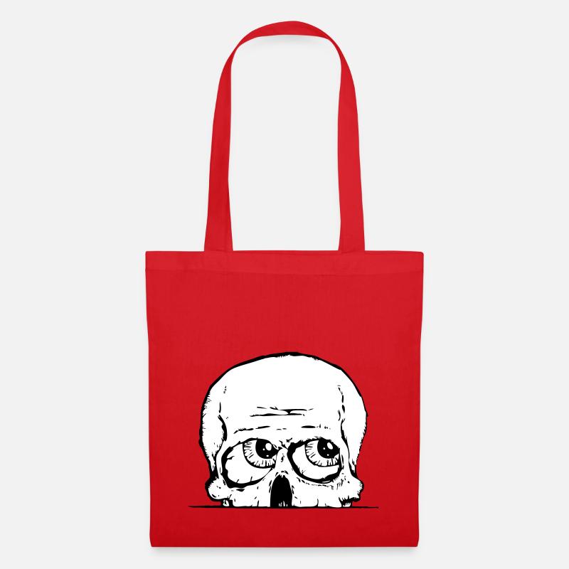 skull_courious_3colours - Stoffbeutel - Rot