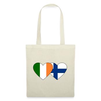 Irland Finnland Flagge Herz - Stoffbeutel - Rot - Vorne