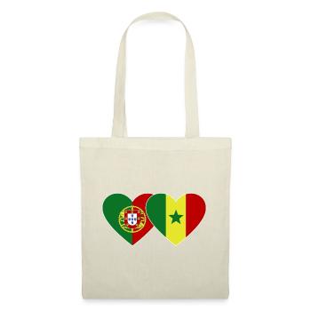 Portugal Sénégal Drapeau Coeur - Sac en tissu - rouge - Devant