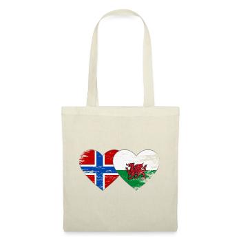 Cœur du drapeau norvégien du pays de Galles utilisé - Sac en tissu - rouge - Devant