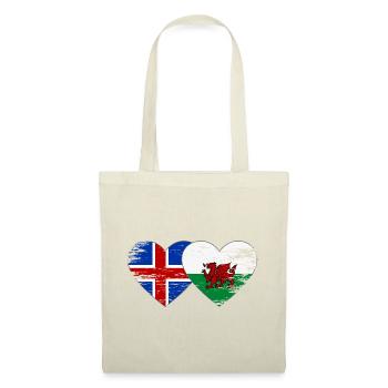 Iceland Wales flag heart used - Tote Bag - red - Front