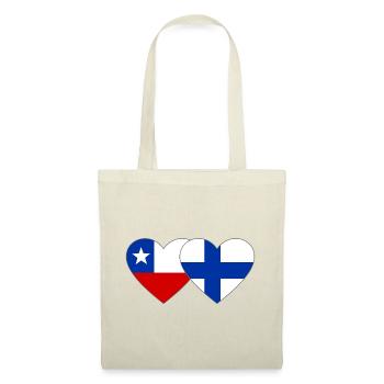 Chile Finnland Flagge Herz - Stoffbeutel - Rot - Vorne